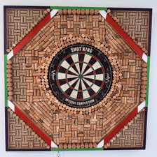 DeViper Shot King Official Competition Dartboard w/ Cork Cabinet Wall Mount