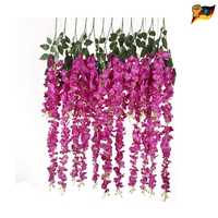 Veryhome KüNstliche Glyzinien Rebe 12 StüCk 97 Cm Rot Hochzeitsdeko Deko Blumen