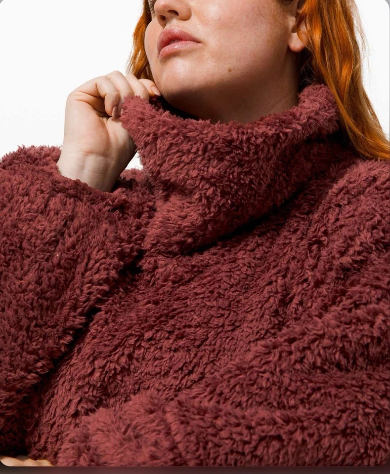 Lululemon Warm Restore Sherpa Pullover Savannah Size M/L Burgundy - Image 2 of 4