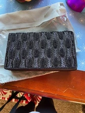 Giani Bernini Black Formal Shoulder Crossbody Clutch Handbag Silver Chain Strap