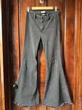 Judy Blue Super Flare Jeans Womens 13/31 Stretch Denim Faded Black Bell Bottoms