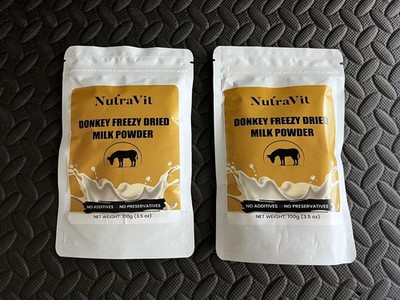 2x 100% NUTRAVIT DONKEY MILK POWDER FREEZE DRIED (3.05 OZ)  100 GM