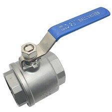 2-1/2" NPT Female 316 Stainless Steel Full Port Ball Valve Vinyl Handle WOG10...