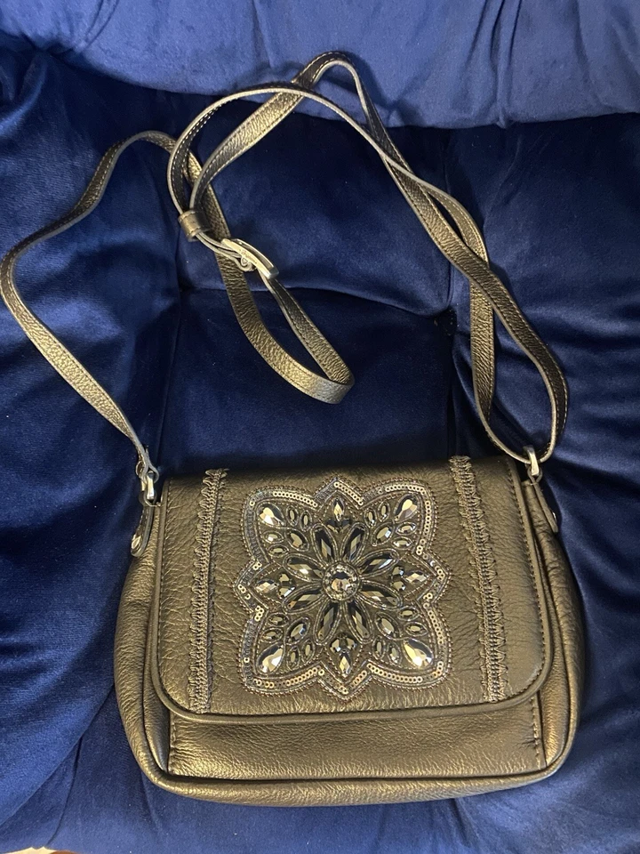 BOLSO BANDOLERA BRIGHTON PELTRE ANJU OBRA MAESTRA COLECCIÓN ADORNADO CON JOYAS Foto 2 de 4