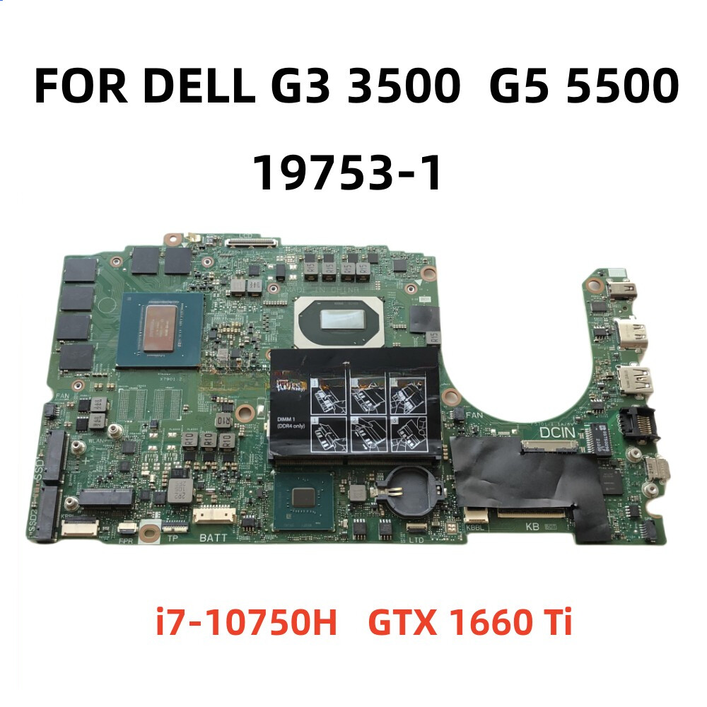 For Dell G3 15 3500 G5 5500 Motherboard i7-10750H CPU GTX1660Ti
