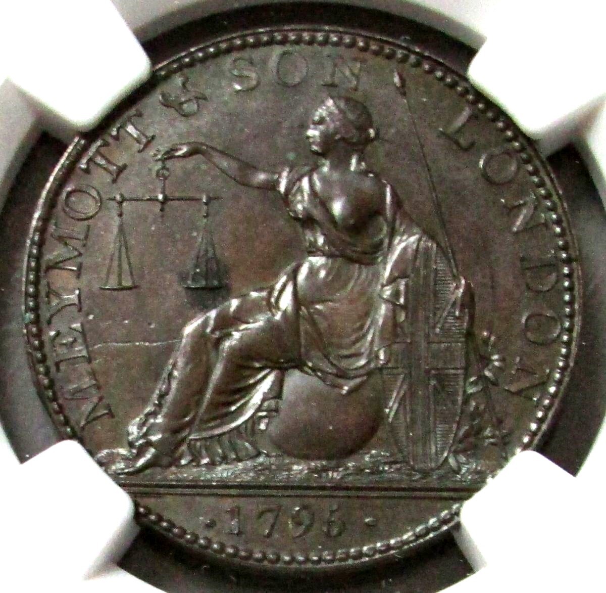 〈未開封〉神の小さな土地('58米) 1795 GREAT BRITAIN 1/2 PENNY MIDDLESEX-MEYMOTT'S CORNER OF