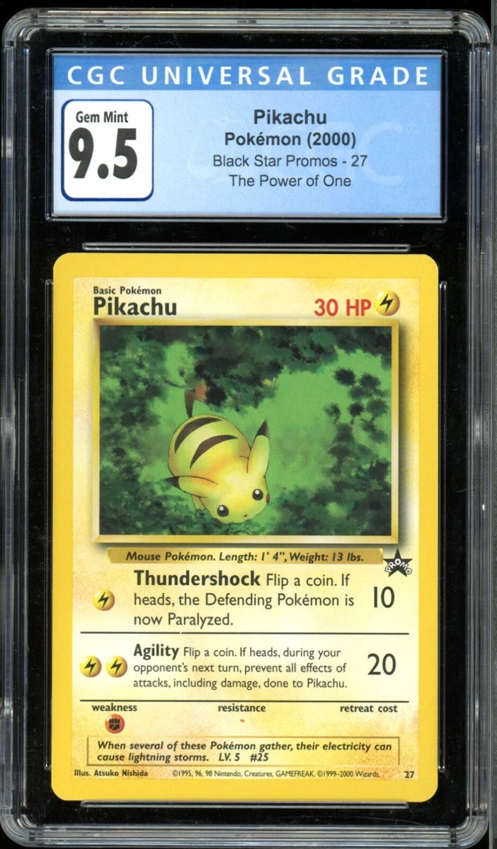 Pokémon TCG Base Set Pikachu Grade 9.5 Individual Collectible Card