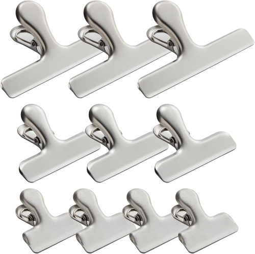 Clip per trucioli in metallo per conservazione alimenti, clip per sacchetti in acciaio inox per forniture da cucina - Foto 10 di 12