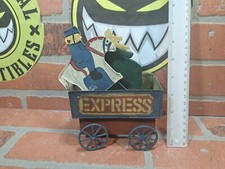 Vintage Christmas train caboose Tin Pull Toy Express