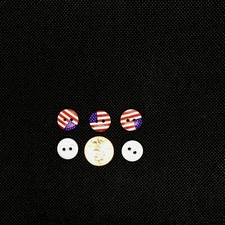 American Flag Wood  Buttons/DIY Sewing supplies/Doll Making/Independece Day 