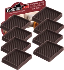 Yelanon Non Slip Furniture Pads for Hardwood Floors -8 Pcs 3” Furniture Coasters