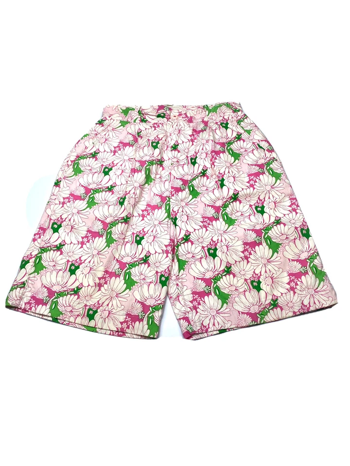 Шорты Lilly Pulitzer для девочек розовые с цветочным принтом плиссированные высокая талия размер 10 винтажные - Изображение 2 из 4