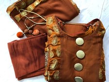 Pakistani shalwar kameez stitched party wears,rust color,long maxi, A-line dress