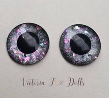 Blythe Doll Metallic Glitter Gray Eyechips Eye Chips 14mm Custom Furby Ooak Bjd