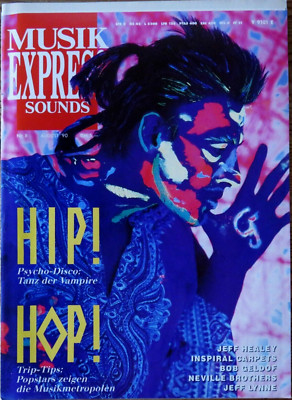 Musik Express Sounds 08/90 Psycho-Disco, Jeff Healey,Neville Brothers,Jeff Lynne