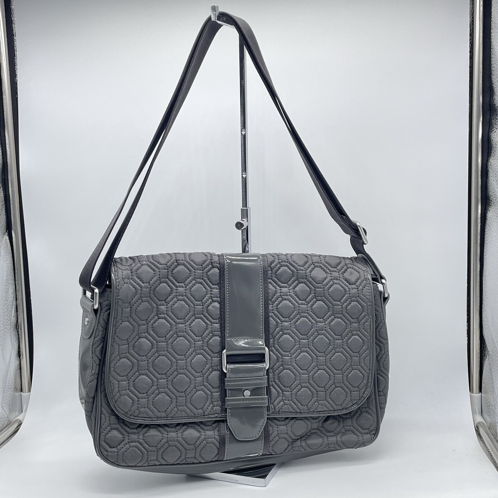 Vera Bradley Gray Lay Flat Messenger Bag for Women  -image