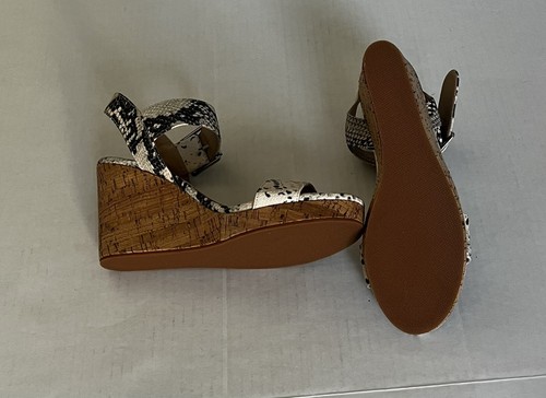 Steve Madden Escalate Style Chunky Cork Wedge Platform Snake Heel - Y2K Size 8.5 - Picture 9 of 12