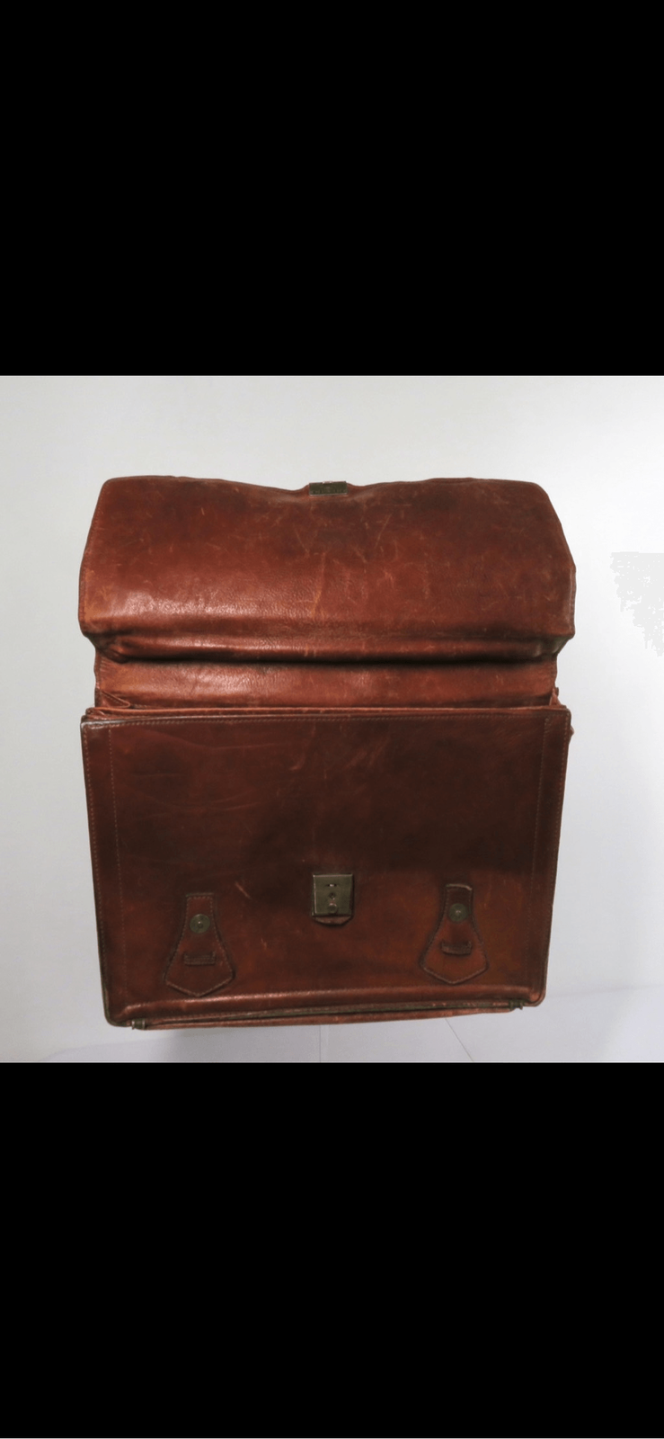 Vintage Renwick Leather Design Satchel Briefcase Key Warm Brown eBay