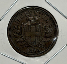 1893 Switzerland 2 Rappen Coin