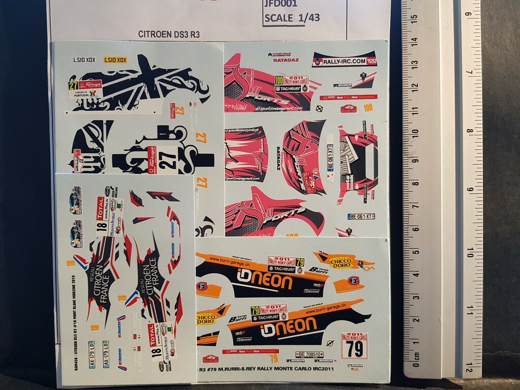 Decals 1/43 Citroën DS3 R3 Burry Meeke Elena Hunt 2010-2011 JFD001