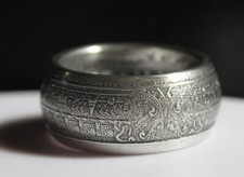 Handmade Aztec Calendar Coin Ring Made From .999 1 oz Silver Coin - Size 9 to 15
