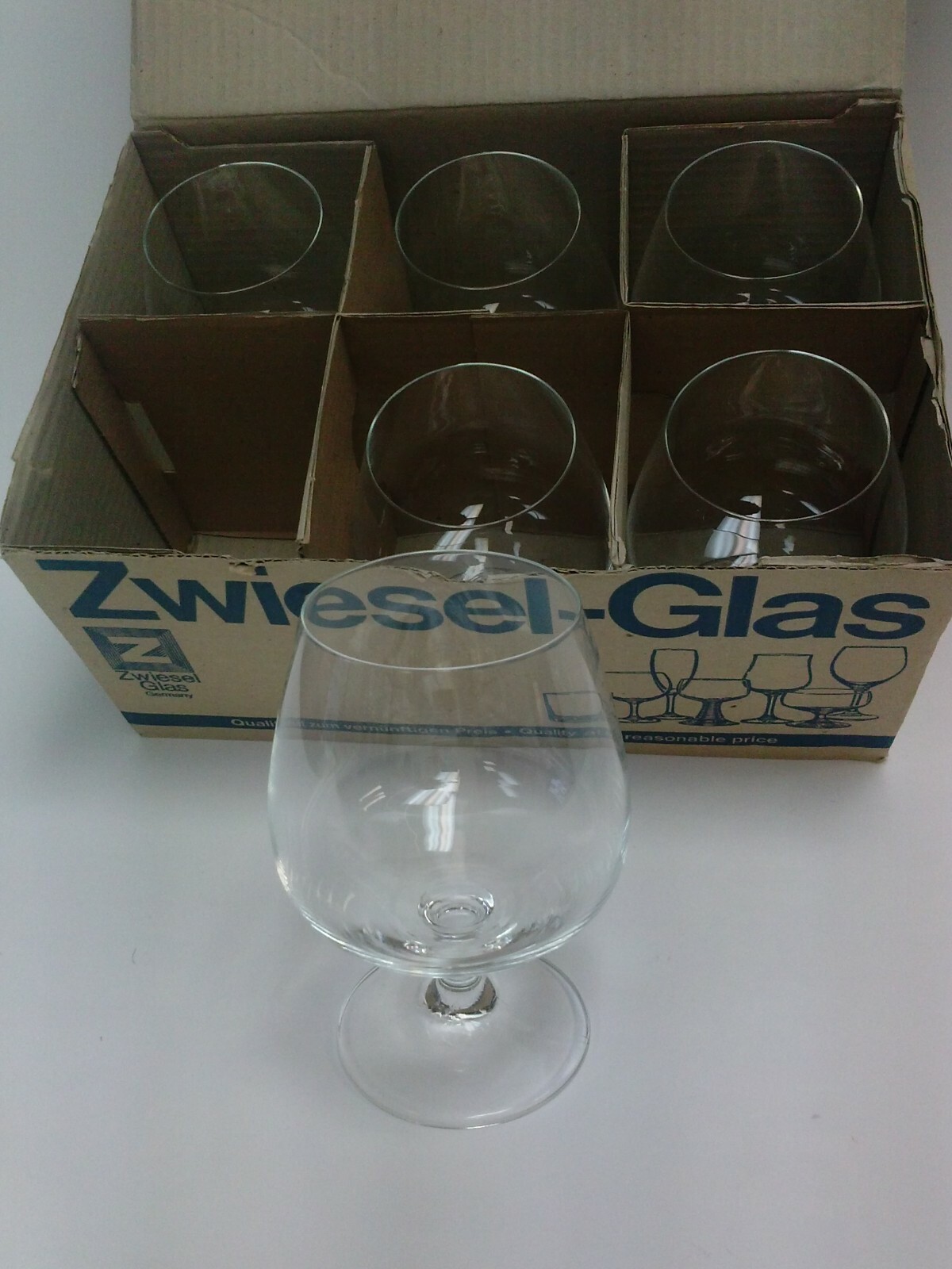 Crystal Brandy Glasses Snifters Set of 6 West Germany NIB Zwiesel Glass