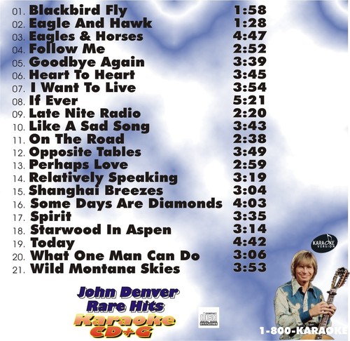CUSTOM KARAOKE JOHN DENVER RARE 21 GREAT SONG cdg CD+G HARD-TO-FIND ALBUM CUTS - Picture 2 of 2