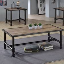 Mainstays Coffee Table Black Oak Finish Ebay 3 Piece Coffee Table Set Rustic Oak Finish Black Metal Base Easy Embly