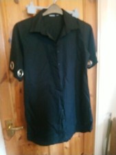 Black Short Sleeve Blouse, shirt dress Boohoo. Size 10