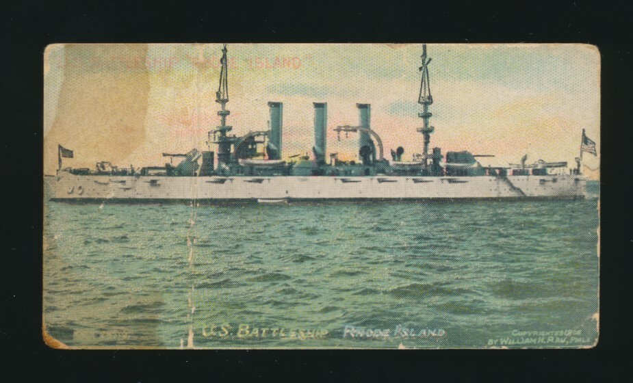 1908 T39 Booker Tobacco BATTLESHIPS -U.S. BATTLESHIP RHODE ISLAND