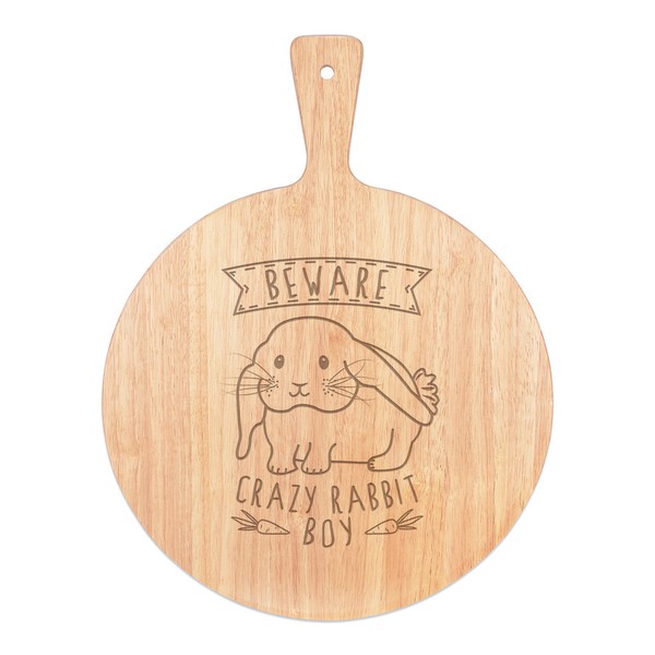 Beware VerrüCkte Hase Jungen Pizza Brett Paddel Holz Lustig Bunny-image