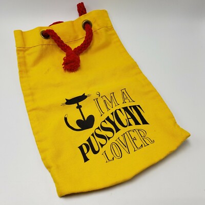 Pussycat Cocktail Cloth Bag Early Times Bourbon Yellow Lover Bar Mancave liquor
