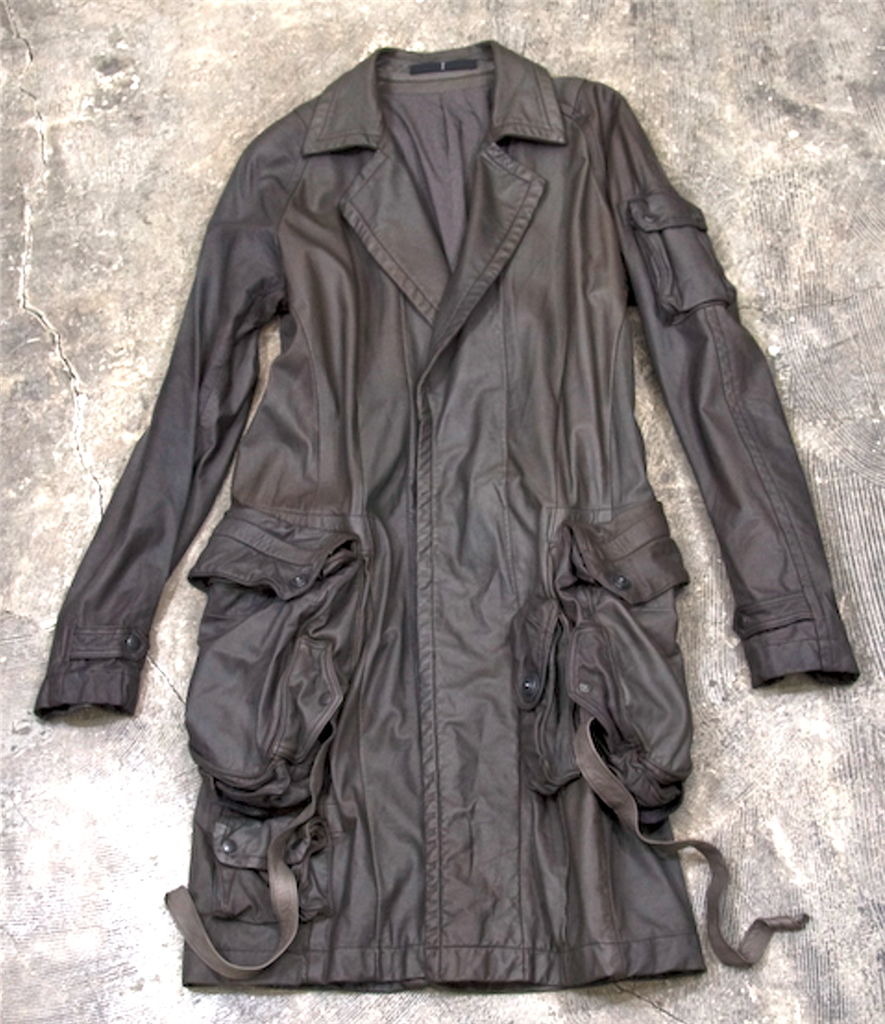 Julius Leather Trench Cargo Trench Coat Brown 2008 Jacket