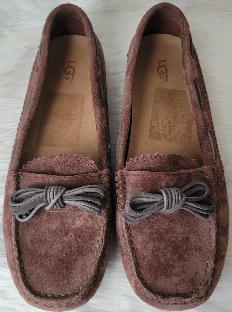 UGG Women s 7.5 Meena II Driving Moccasin Flat Shoes Slipper Brown