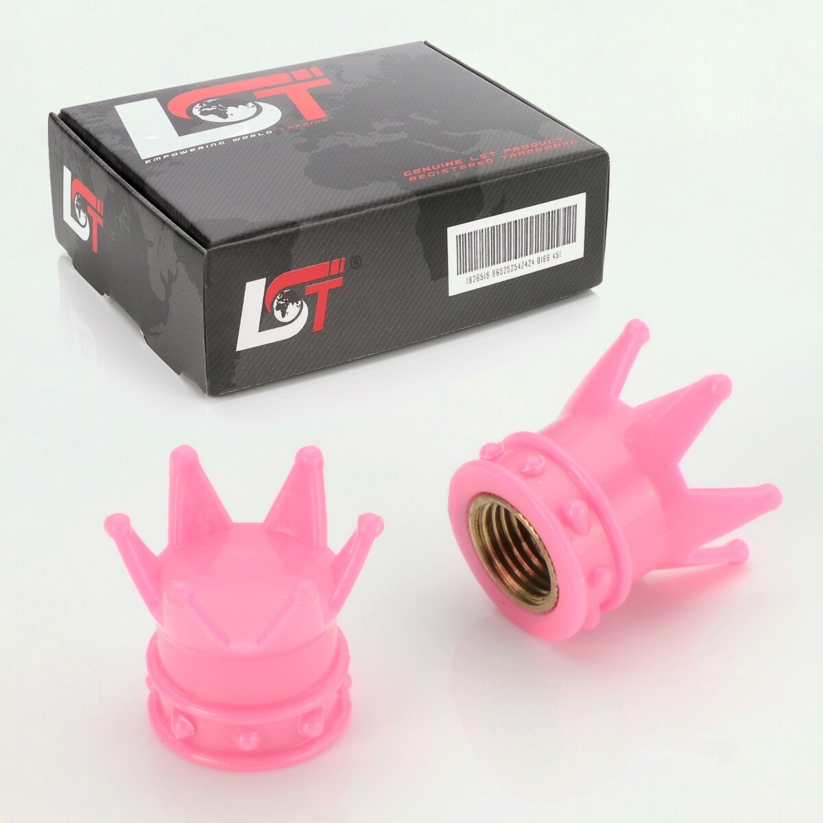2x Valve Cap Tire Valve Crown Pink for Car Truck Motorcycle Quad