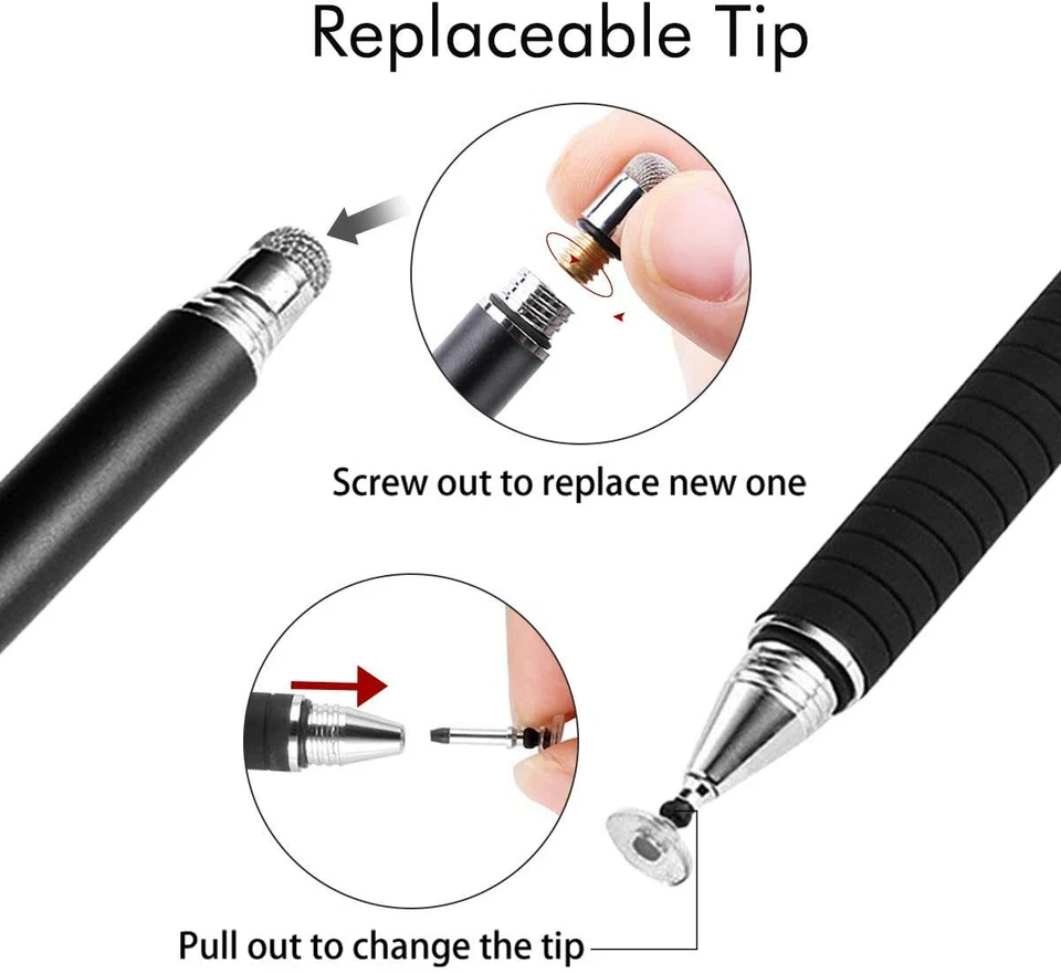 MEKO 2 Pcs 2 in 1 Precision Series Disc Stylus/Styli Bundle Black Silver - Image 4 of 4