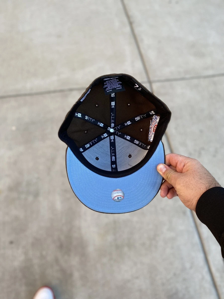 New Era Chicago Cubs 1990 Walnut/Icy Blue 59Fifty Fitted Hat (sz 7 1/8)