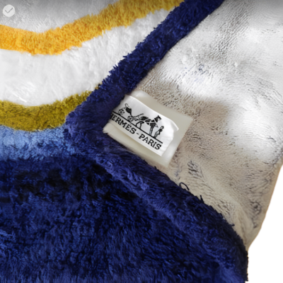 Serviette De Plage / Tapis De Bain HERMÈS Paris En Coton - Motif Soleil Multicolore Bleu
