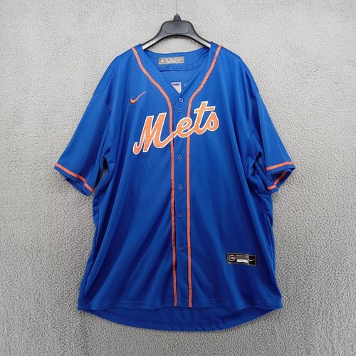 NY Mets Jacob deGrom Jersey Mens XXL Blue Orange Nike MLB 48 Alternate Home