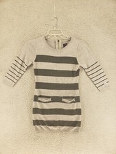 Tommy Girl Sweater Dress Juniors Medium Gray 3/4 Sleeve