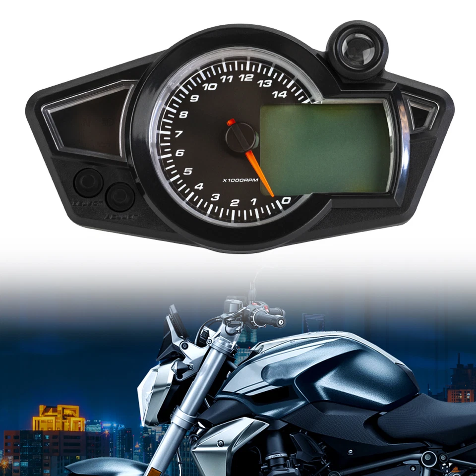 Tachometer Motorcycle Universal Digital Lcd 1-6 Gear Odometer Speedometer - Image 4 of 4