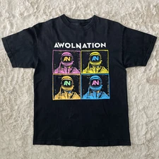 Rare AWOLNATION SPACEMAN Short Sleeve Black All Size Shirt AM30