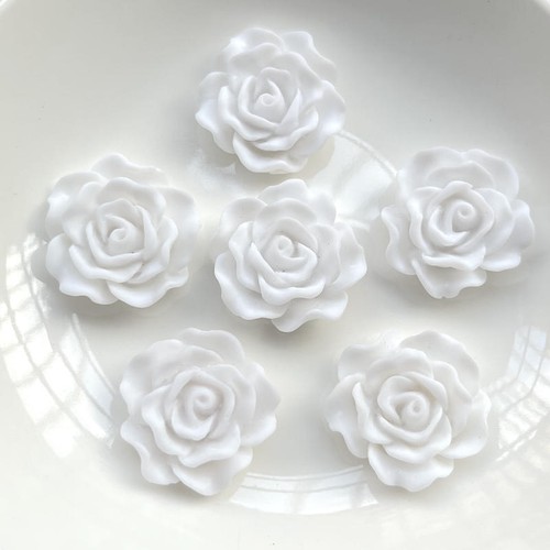 10pcs 23mm Flat Back Resin Cabochon Scrapbook 3D Resin rose Flowers DIY decor - Picture 8 of 22