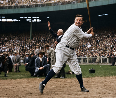 Legendary Baseball Player Babe Ruth Classic Colorized Photo Poster 24x36