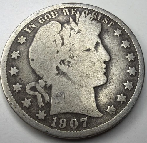 1907 Philadelphia Silver Barber Half Dollar T85