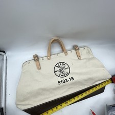 Klein Tools 5102-18 18 Inch Heavy Duty Canvas Leather Portable Tool Bag White