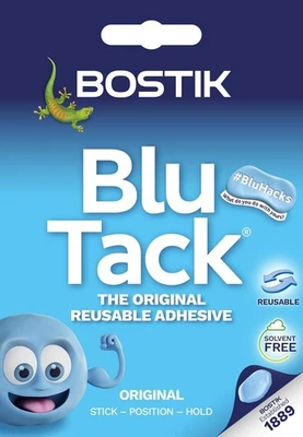Bostik Blu Tack, Multipurpose Reusable Adhesive, Clean- Safe & Easy to Use, Non