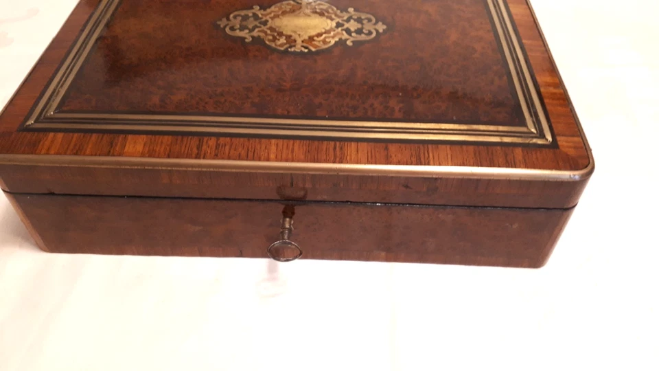 Grand coffret, boîte à bijoux , marqueterie Napoléon III - Photo 3/4