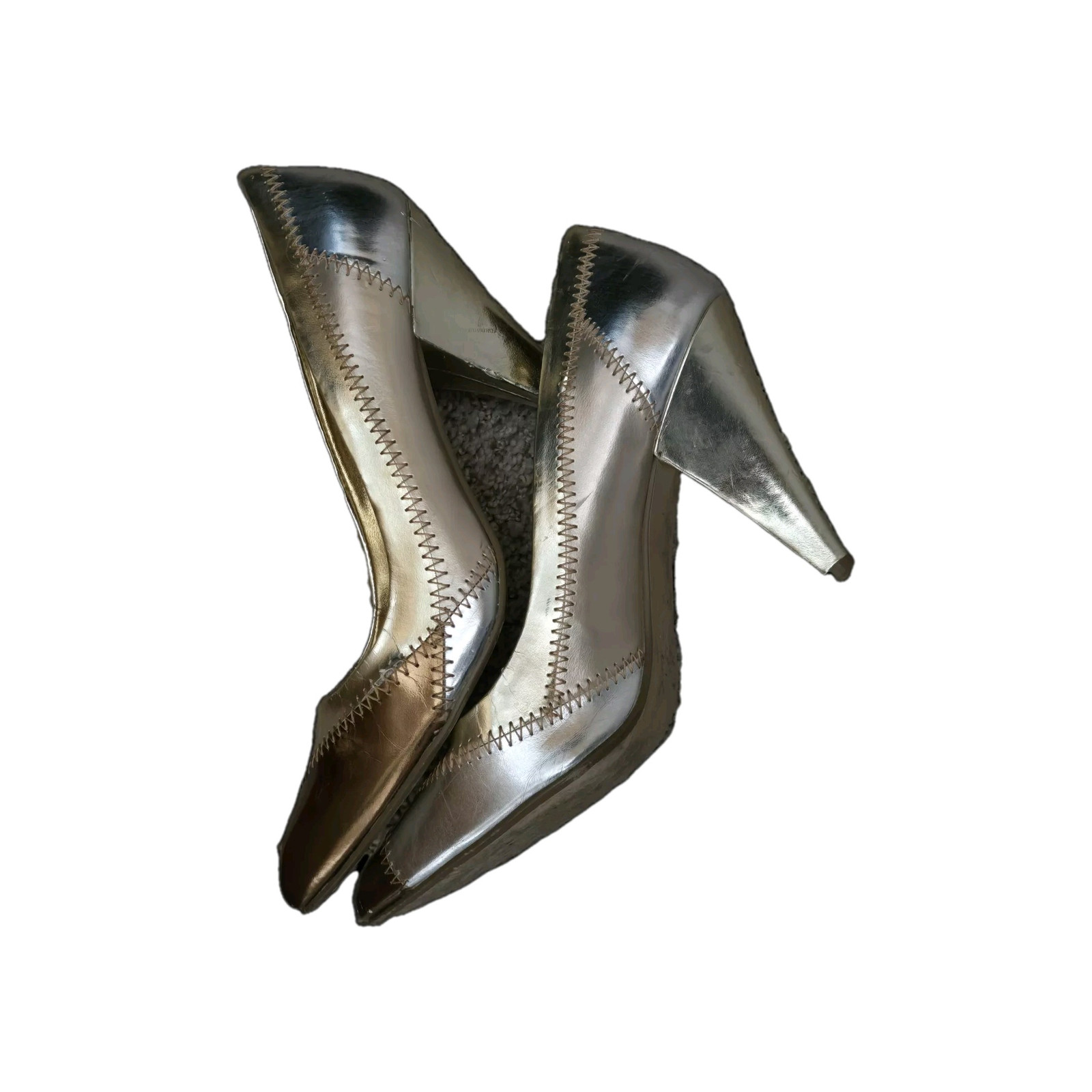 Unlisted Patchwork Metallic Heels - image 3