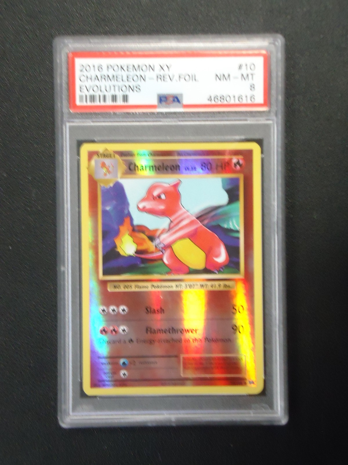 2016 POKEMON XY Charmeleon Reverse Holo Evolutions 10/108 PSA NM-MT 8